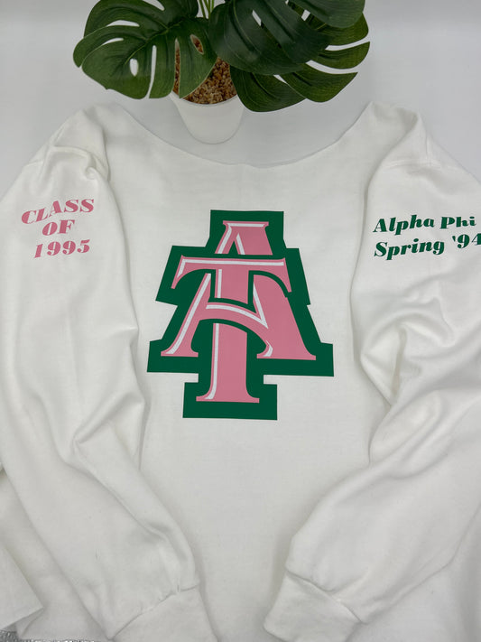 A&T Custom Vinyl Sweatshirt with custom vinyl upper sleeve
