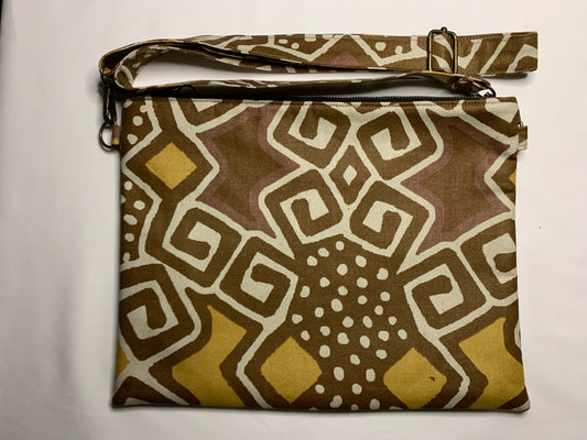 Brown/Beige/Yellow Adjustable Strap Crossbody/Shoulder Handbag