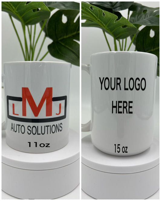 Custom 11 oz and 15 oz Porcelain Mug (Add your logo, business name, photo, etc.)