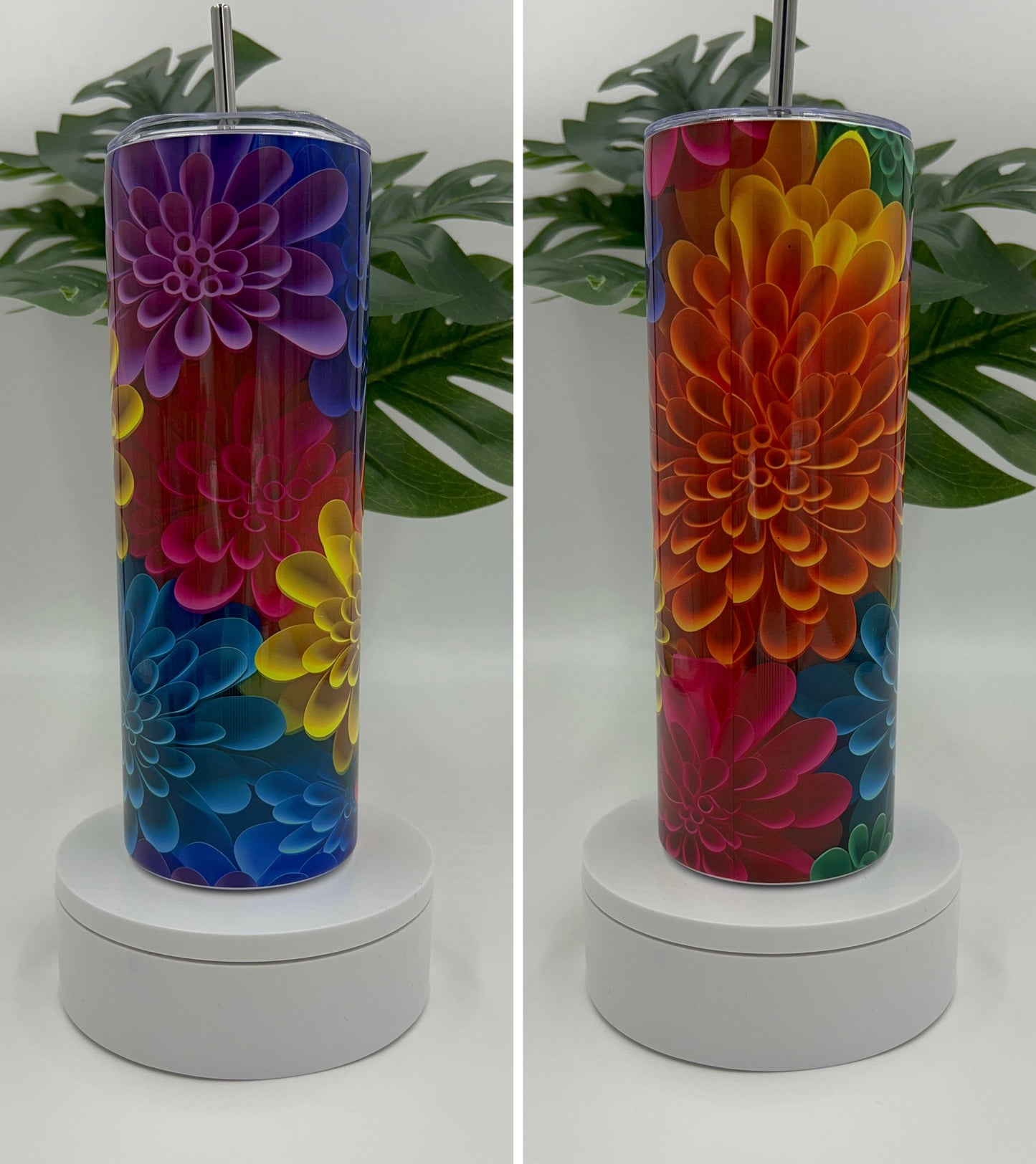 20 oz Skinny Tumbler - Floral Designs