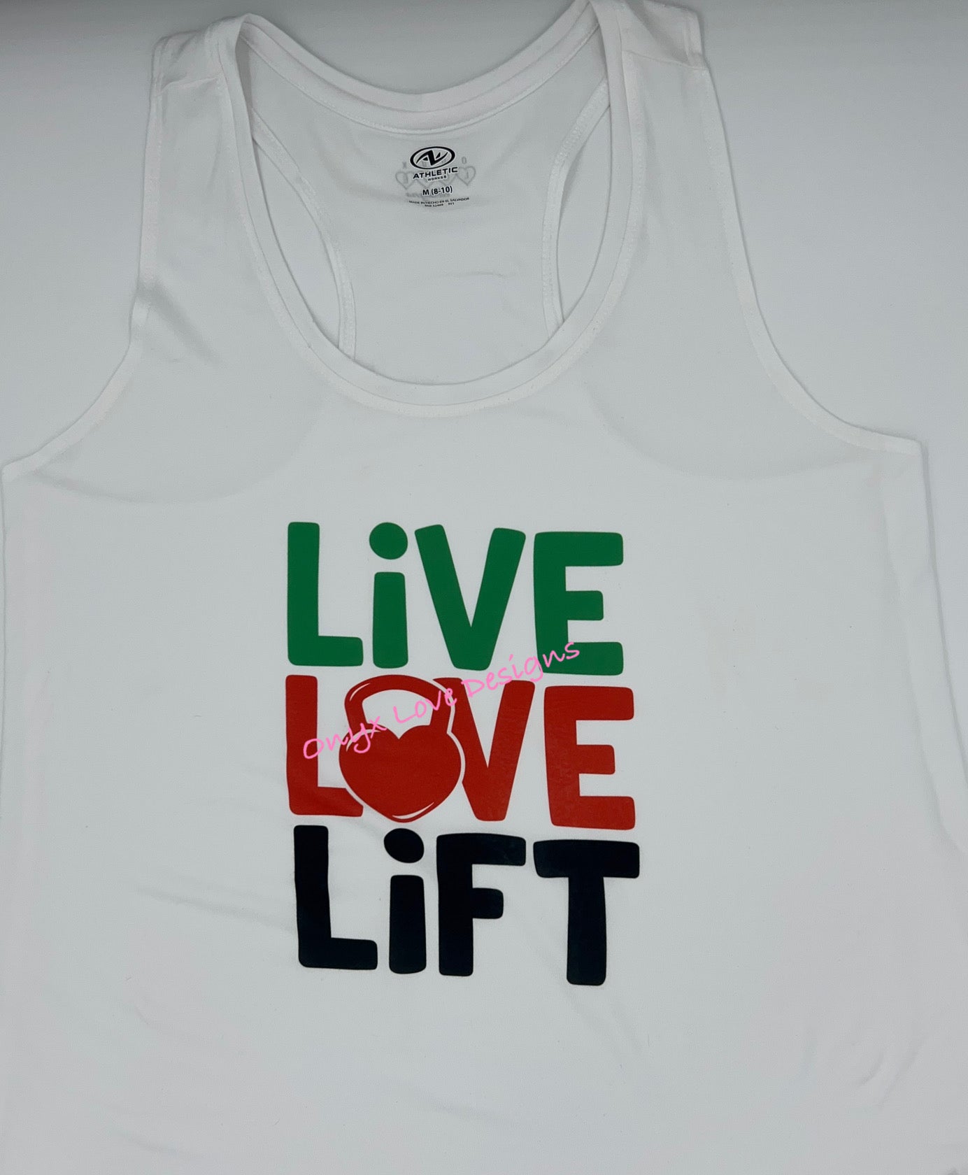 White Racer Back Athletic Tank Top -Live Love Lift