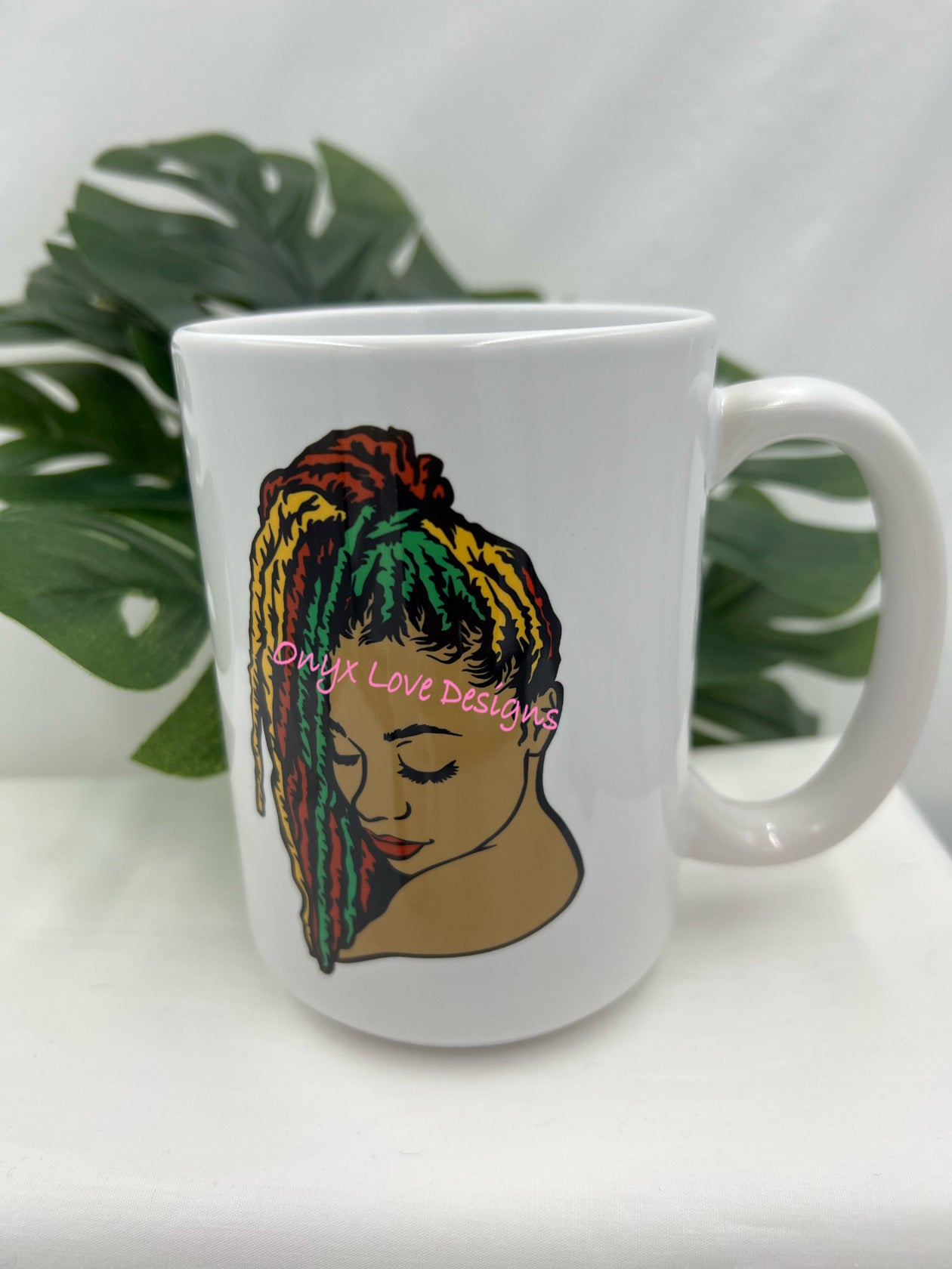 Long Locs Woman Porcelain Mug, 15 oz. or 11 oz.