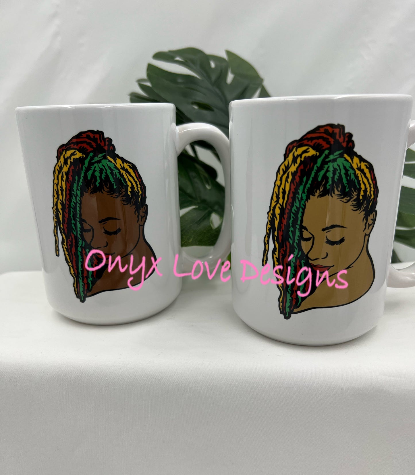 Long Locs Woman Porcelain Mug, 15 oz. or 11 oz.