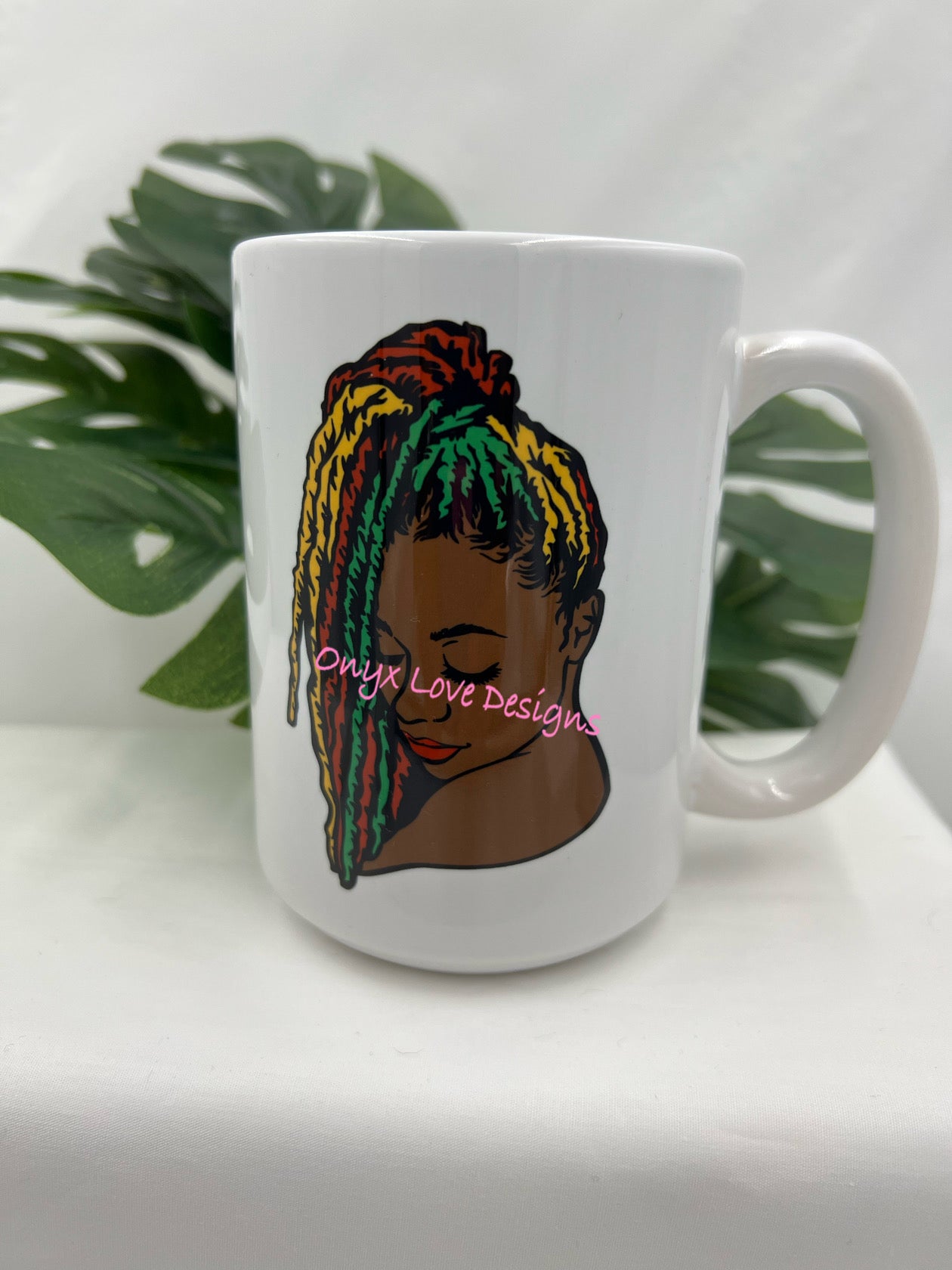 Long Locs Woman Porcelain Mug, 15 oz. or 11 oz.