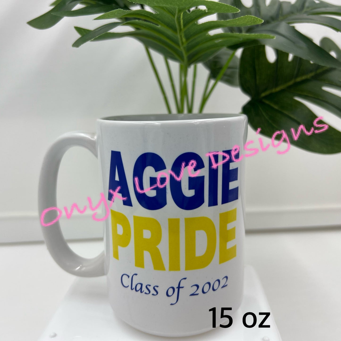 11 oz and 15 oz AGGIE PRIDE Porcelain Mug (optional personalizable line or mascot name)