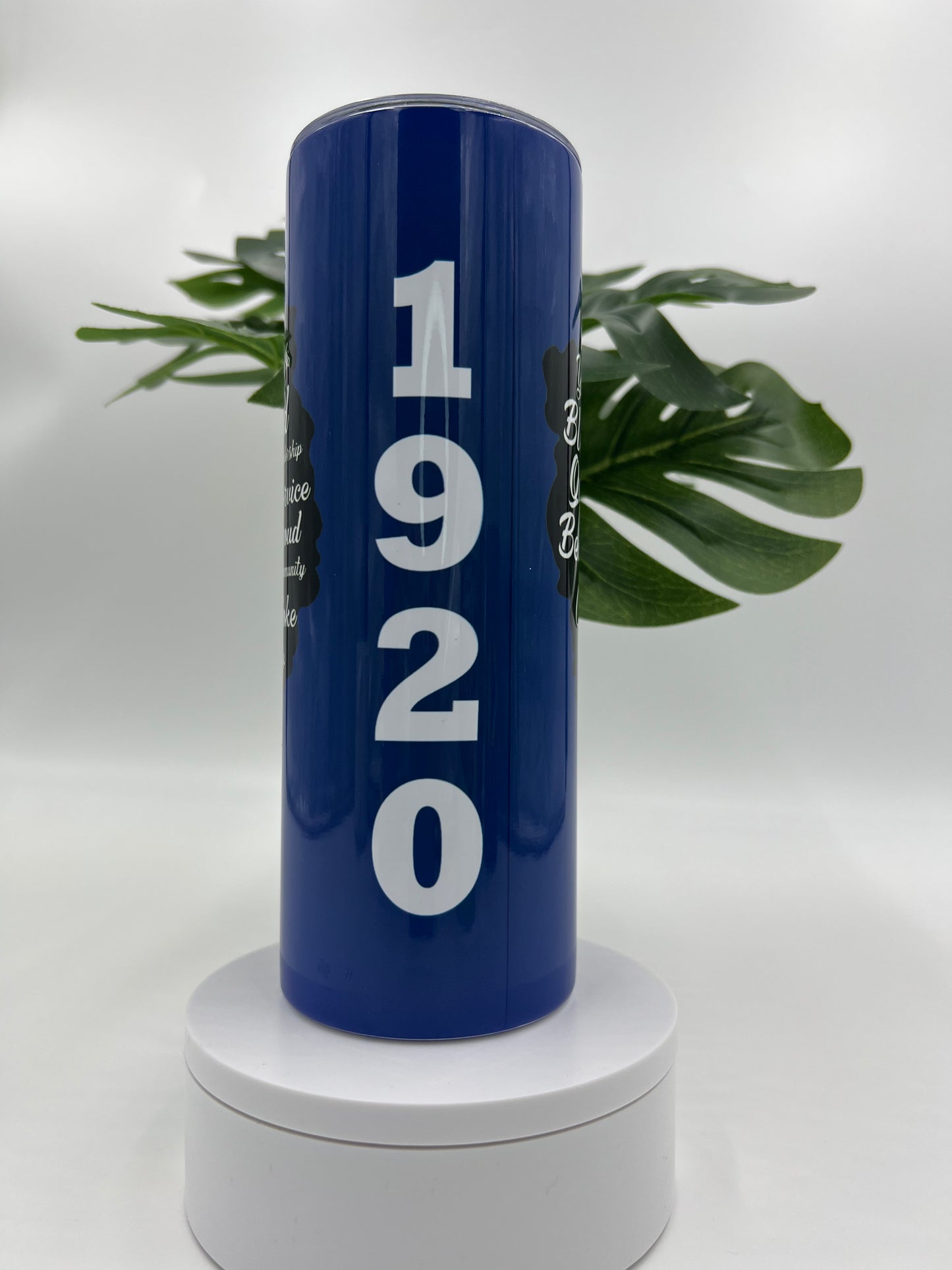 20 oz Skinny Tumbler - Zeta Phi Beta Afro Woman and 1920