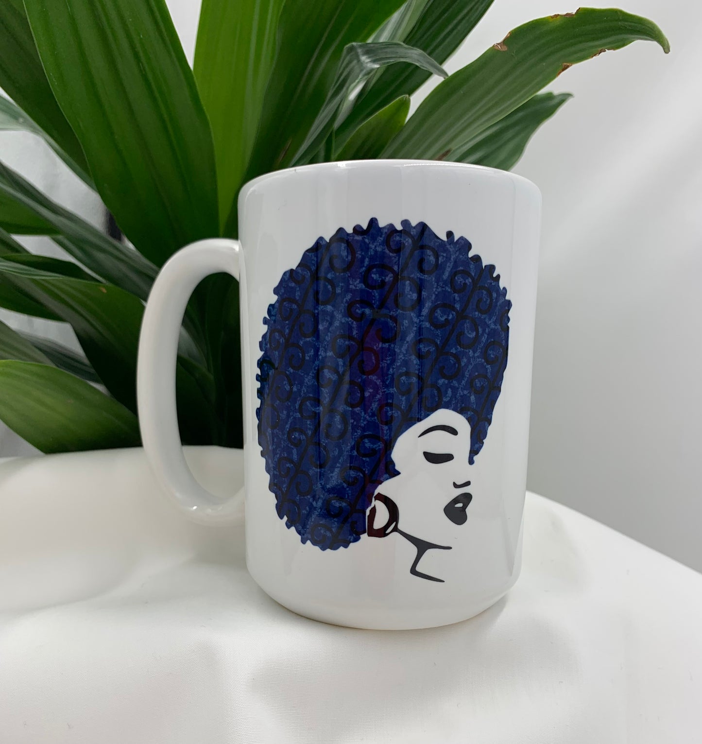 15 oz., Beautiful Woman Porcelain Mug