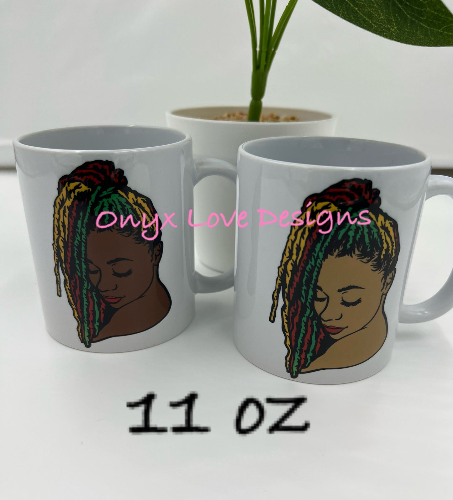 Long Locs Woman Porcelain Mug, 15 oz. or 11 oz.