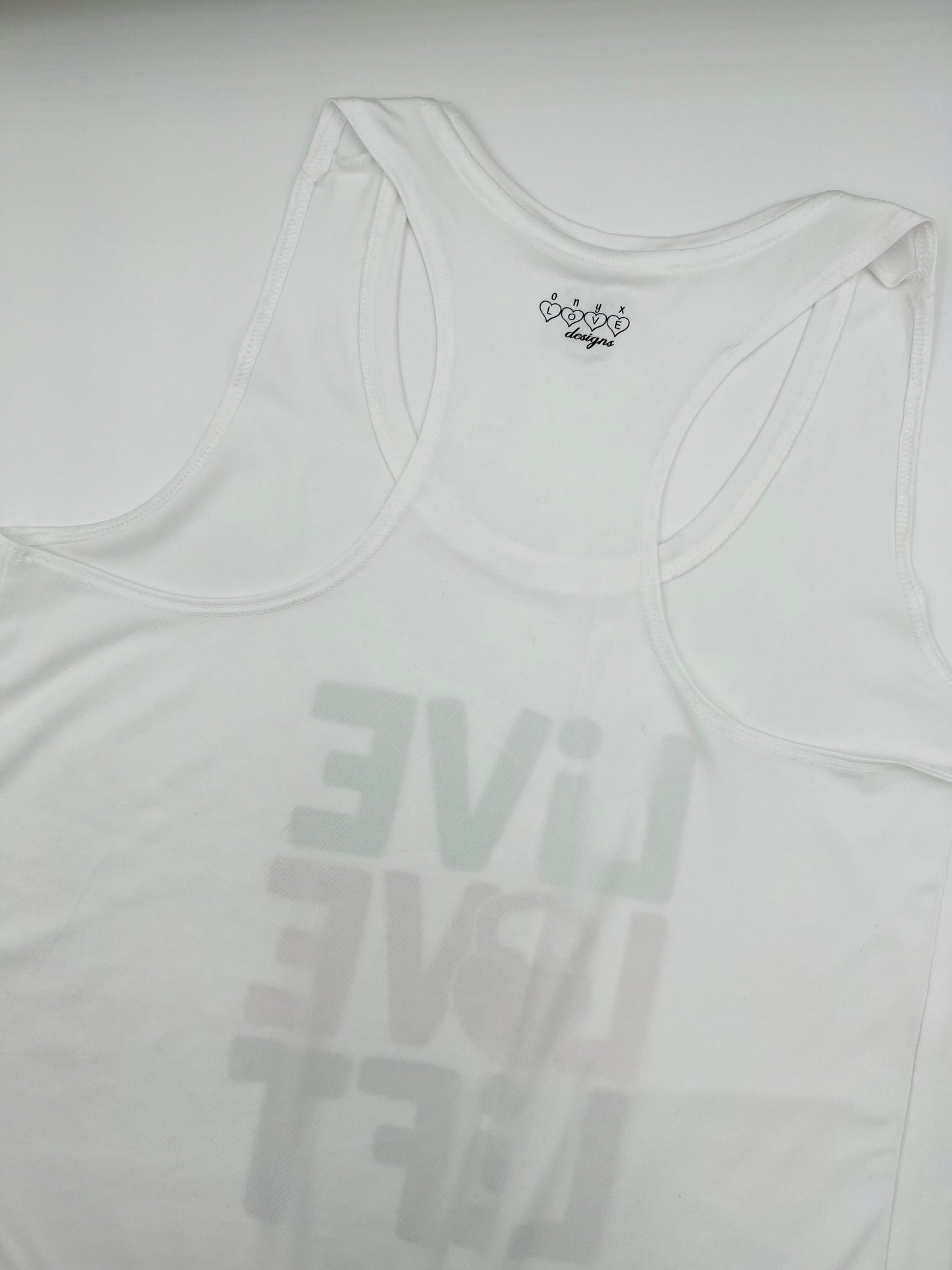 White Racer Back Athletic Tank Top -Live Love Lift